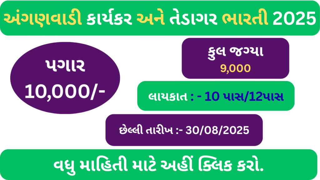 અંગણવાડી કાર્યકર અને તેડાગર ભારતી 2025