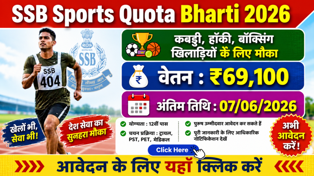 SSB Sports Quota Bharti 2026